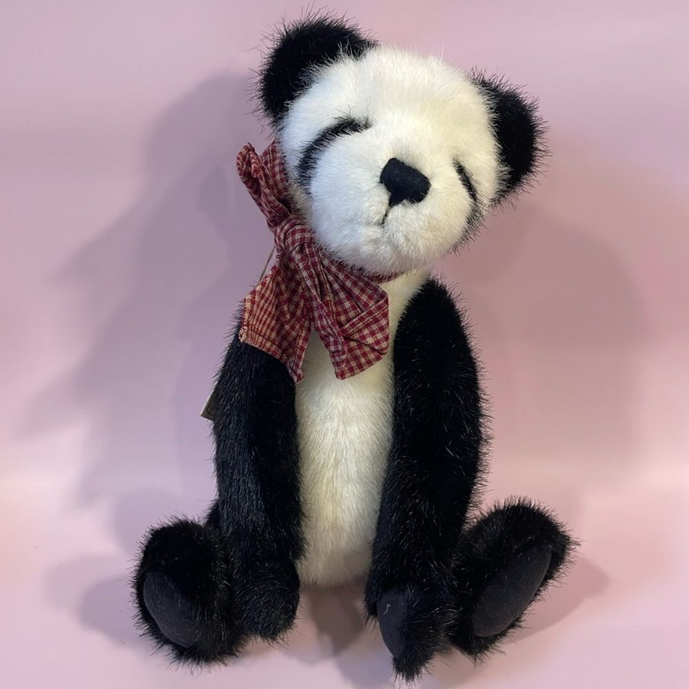 Boyds Bears Domino Panda Teddy Bear Soft Plush Toy Retire NWT Excellent Conditio